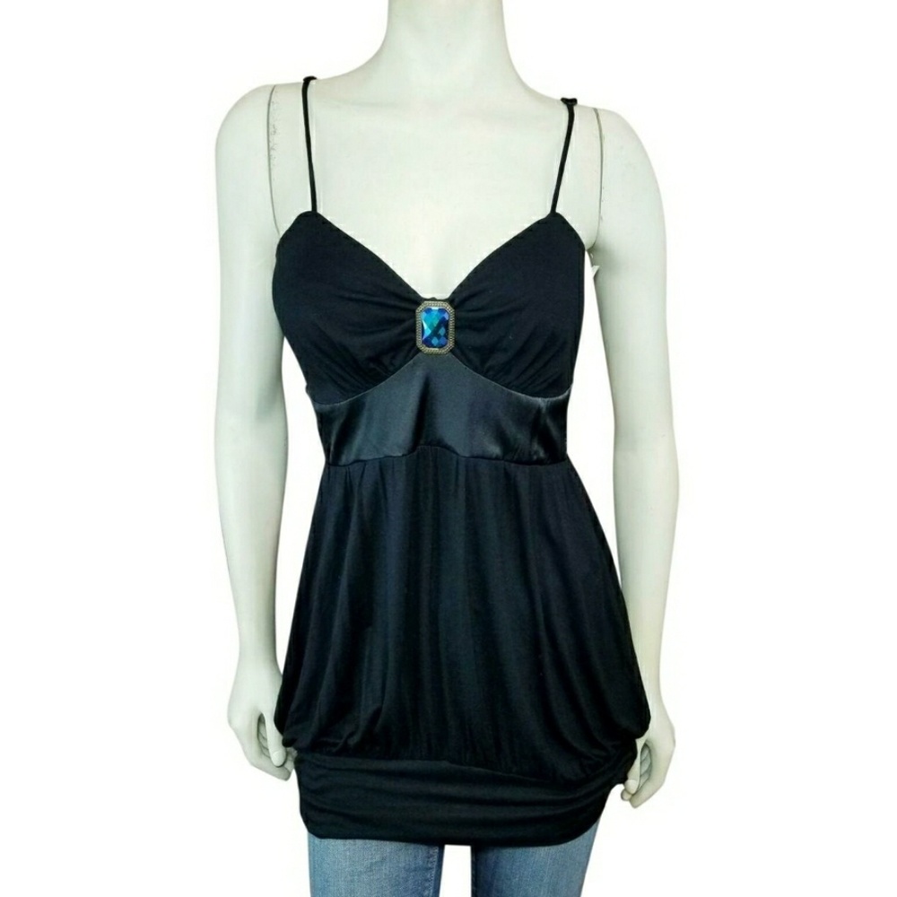 Joie M Black Jeweled Accent Camisole Tank Top New
